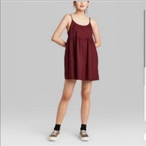 Burgundy baby doll dress